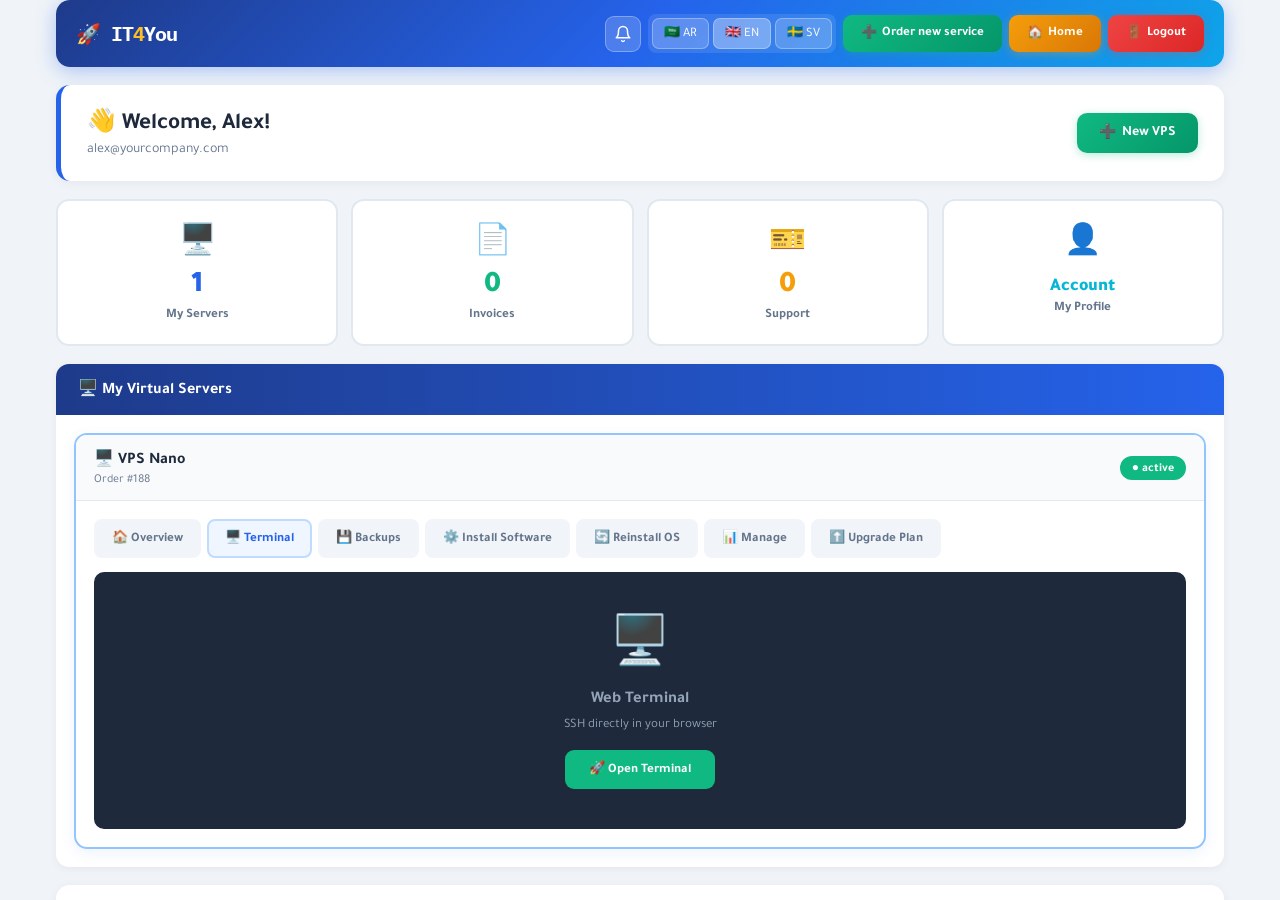 In-browser SSH terminal access